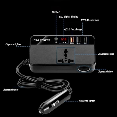 Auto-Inverter DC 24V 12V des LKW-200W zu Konverter-Macht-Ladegerät-Adapter USBs Wechselstroms 220V schneller Ladestation
