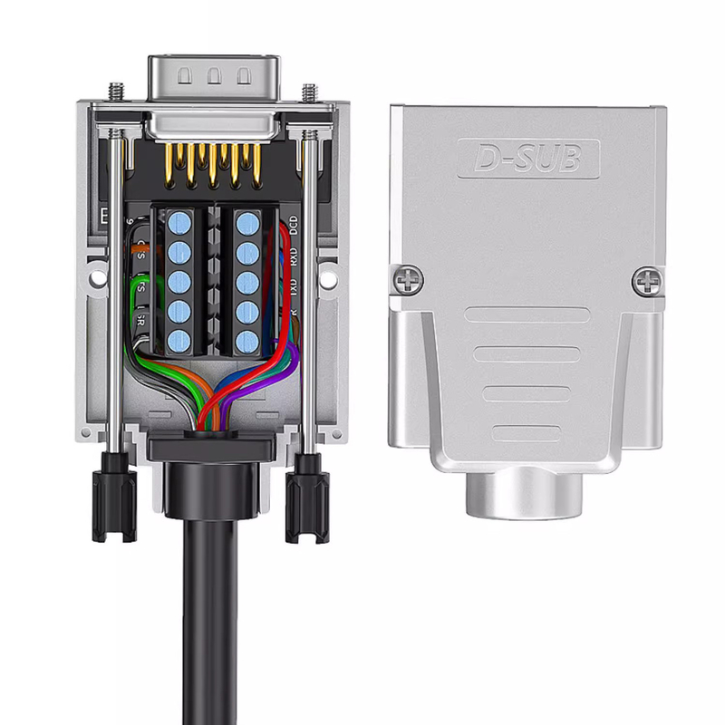 Metallgehäuse DB9 D Sub 9 Pin RS232 Serienanschlussanschlüsse zu Terminalblöcken Adapter bis 10A