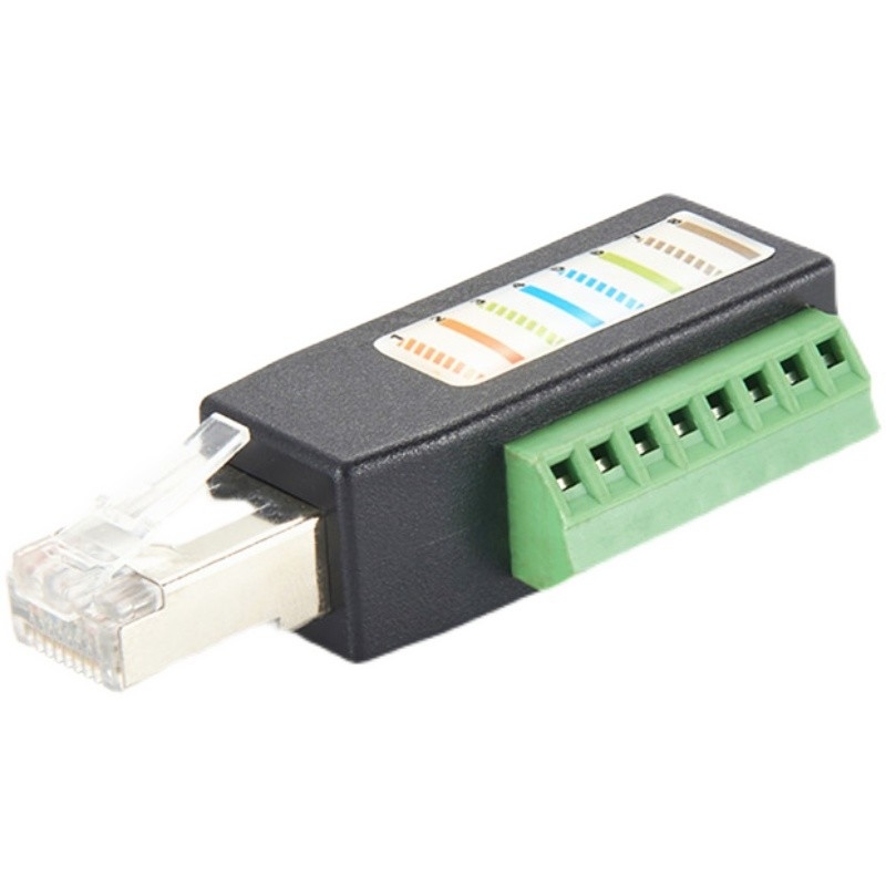 RJ45 Netzwerkstecker Männlicher Anschluss an 8-Pin-Schrauben-Terminalblöcke Adapter für Campbell Datalogger-Geräte