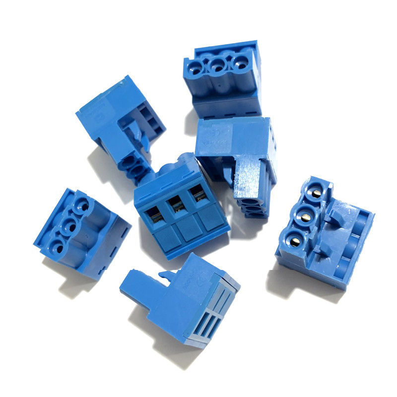 Blaue 5.08mm Abstandsteckbare Schraubklemme-Klemmenblöcke pWBs verstopfen + rechtwinkliges Pin Header