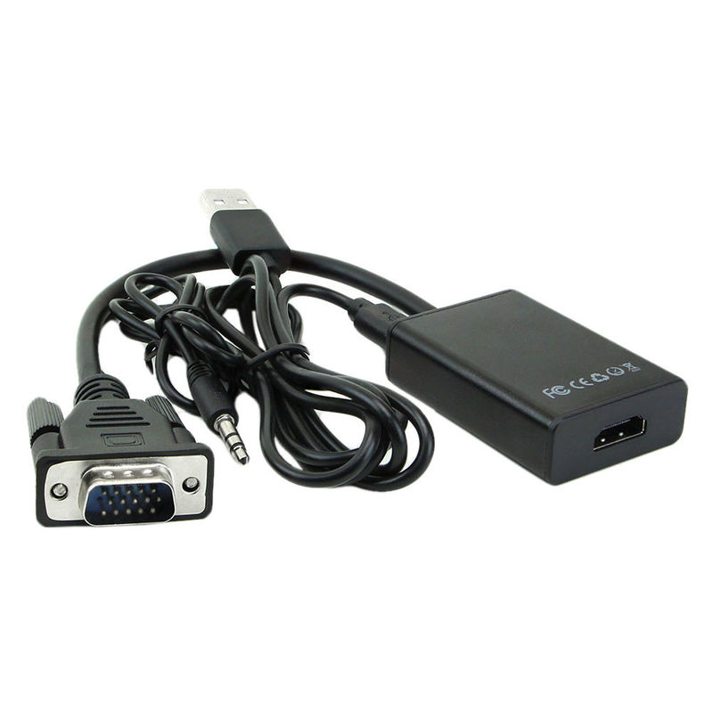 VGA-Mann zu HDMI 1080P HD + Audio-Videokonverter-Adapter Fernsehen HDTV mit Kabel