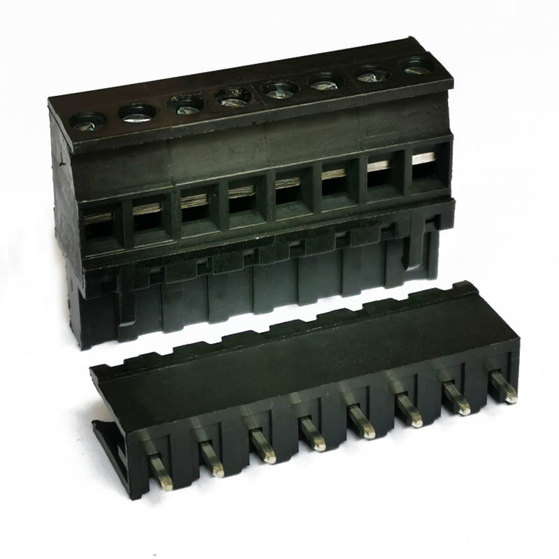 5.08mm verstopfen pechschwarze Farbschraubklemme-Klemmenblöcke gerades Pin Horizontal Entry Wiring