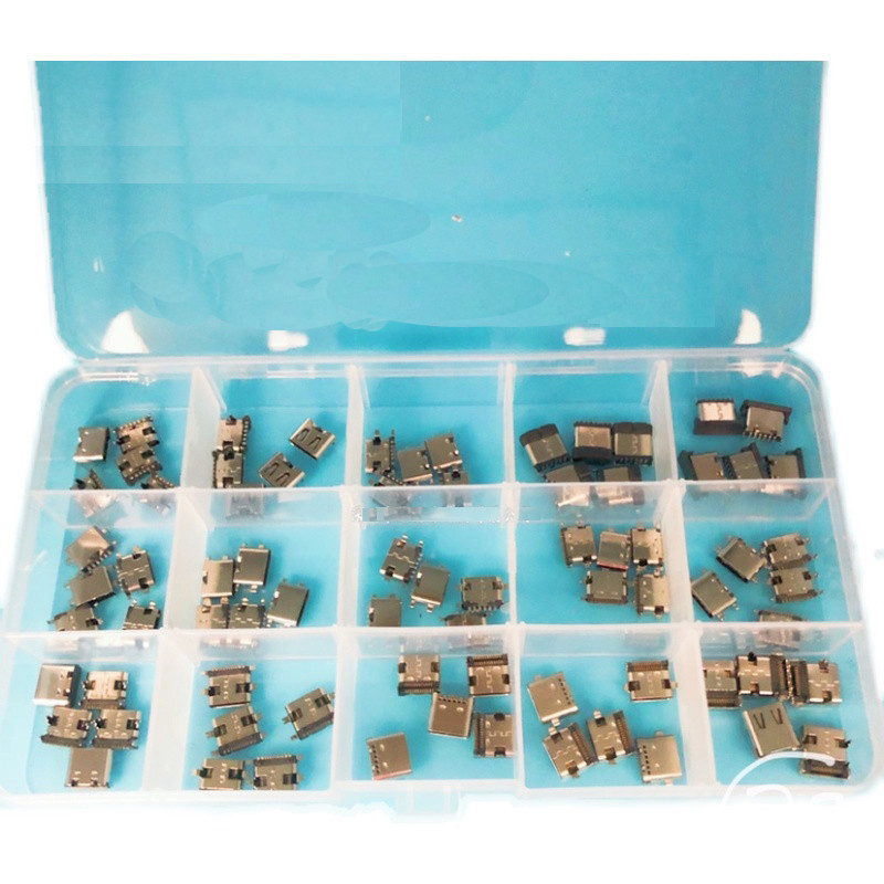 Art C Charing Flanschdose-Behälter 75pcs 120pcs des Hafen-Reparatur-Set-USB-C des Verbindungsstück-6P 16P 24P