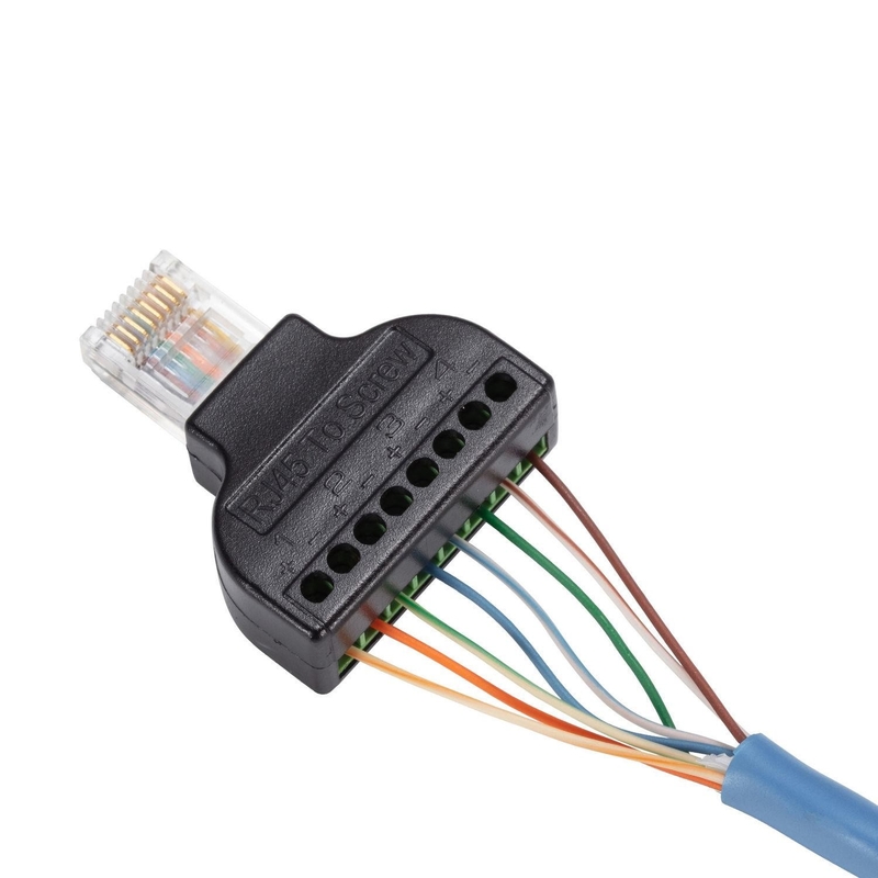 RJ45 Mann 8P8C bis 8 Pin Screw Terminal Block Adapter für CCTV-Videolösung