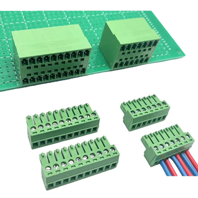 3.81mm Pitch Doppelreihe-PCB-Anschlüsse Steckschrauben-Terminalblöcke Stecker + Winkel-Pin-Kopf