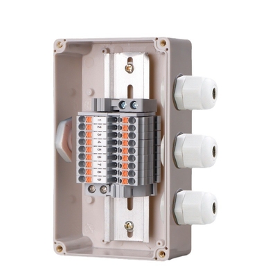 IP65 Wasserdichte Kabel-Kreuzung Box 1 in 3 aus 80 * 160 * 55mm mit PT2.5 Din Rail Terminal Blöcke